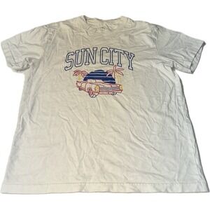 Original Use Mens Sun City Graphic T Shirt White Short Sleeve Size M